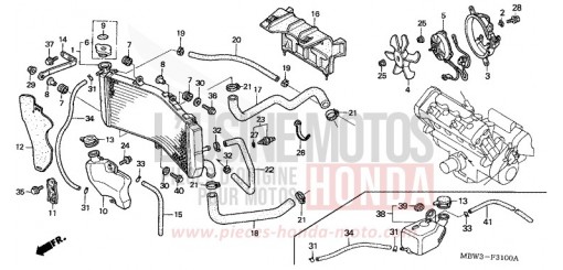 RADIATEUR CBR600FX de 1999